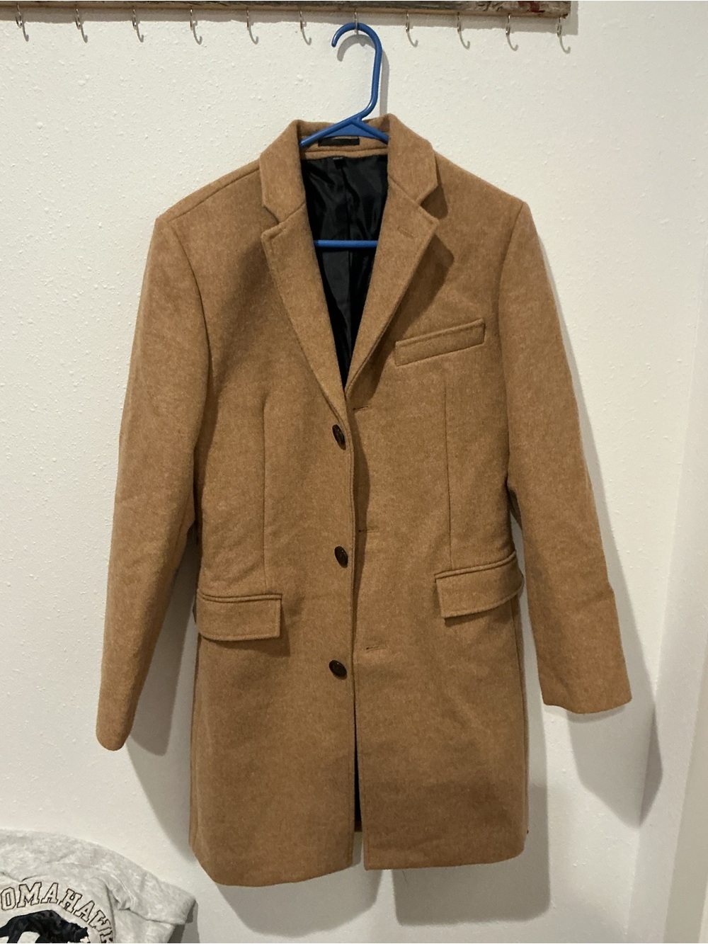 J. Crew Camel Wool-Blend Single-Breasted Coat